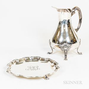 Sterling Silver Water Pitcher and Salver