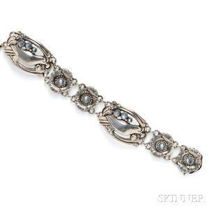.830 Silver and Moonstone Bracelet, Georg Jensen