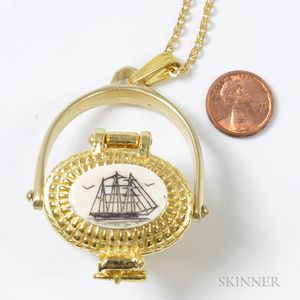 Gold-filled Nantucket Basket Charm and Chain