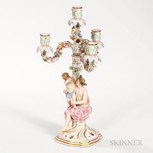 Meissen Porcelain Figural Four-light Candelabra