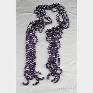 Amethyst Bead Lariat, Attributed to Yves Saint Laurent