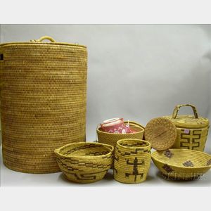 Six Assorted Ethnographic Woven Baskets