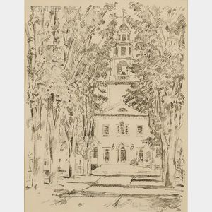 Frederick Childe Hassam (American, 1859-1935) Colonial Church, Gloucester