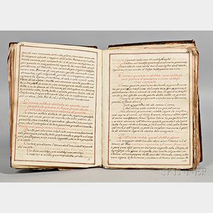 Manuscript on Paper, Italy, Late 18th Century.