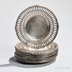 Twelve American Sterling Silver Dishes