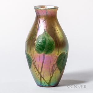 Tiffany Favrile Decorated and Wheel-cut Vase