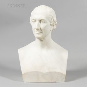Henry Dexter (American, 1806-1876) Marble Bust of Theodore Lyman II