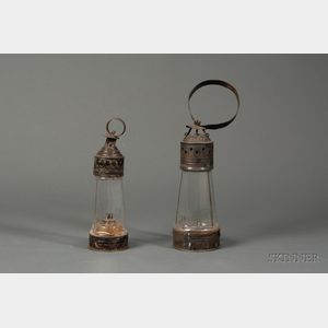 Two Glass and Tin Lanterns