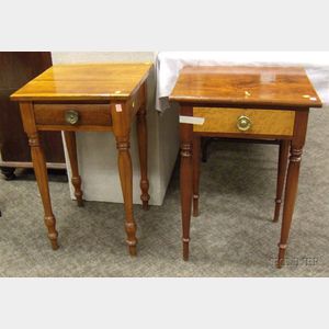 Two Cherry and Maple One-Drawer Stands