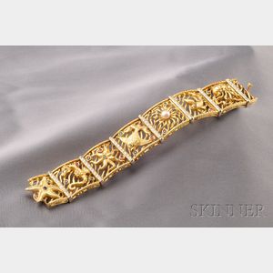 18kt Gold and Gem-set Bracelet