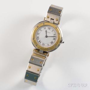 Cartier Stainless Steel and 18kt Gold Lady's Wristwatch