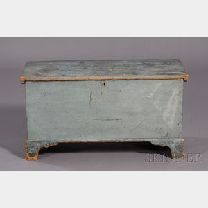 Blue-painted Pine Six-Board Chest