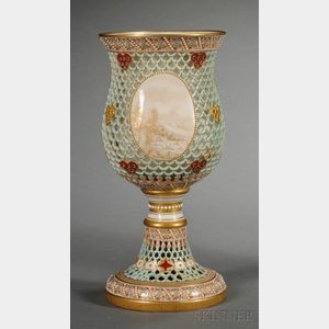 Royal Worcester Porcelain Double-Walled Goblet