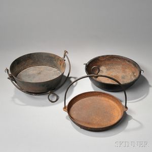 Three Cast Iron Hearth Vessels