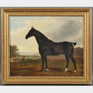 School of William Shaw (British, 18th Century) Standing Racehorse in a Landscape