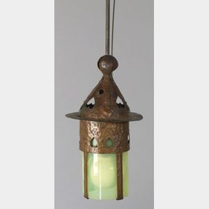 Arts and Crafts Hammered Copper Lighting Fixture