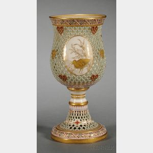 Royal Worcester Porcelain Double-Walled Goblet