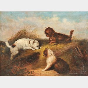 George Armfield (British, b. circa 1808-1893) Terriers Ratting.