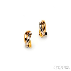 18kt Tricolor Gold "Trinity" Earrings, Cartier