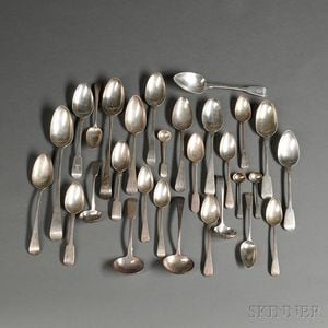 Miscellaneous English Sterling Silver Spoons and Ladles