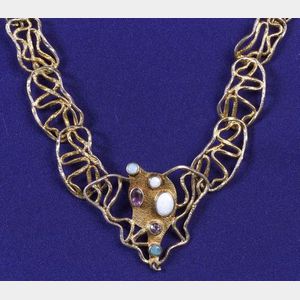 Silver Gilt and Gem-set Necklace