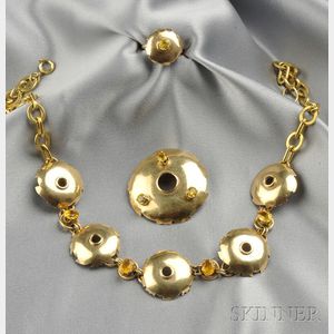 14kt Gold and Citrine Suite