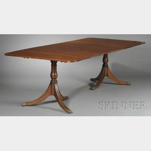 George III-style Mahogany Two-pedestal Dining Table