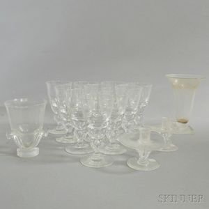 Fourteen Pieces of Steuben Colorless Glass