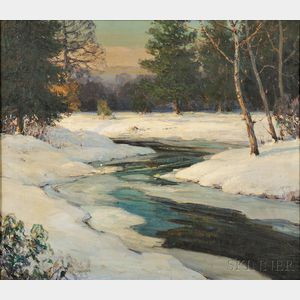 Walter Koeniger (American, 1881-1943) Wintery Stream