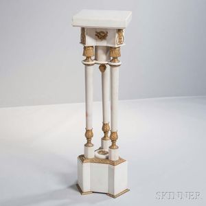 Neoclassical-style Gilt-bronze and Marble Pedestal