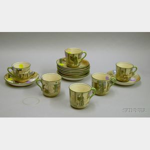Set of Royal Doulton Series Dickens Ware Cups and Saucers