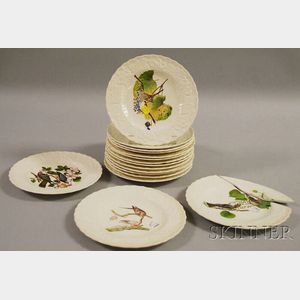 Set of Sixteen Meakin Pottery "Audubon's Birds of America" Series Salad Plates