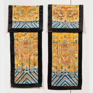 Pair of Embroidered Hanging Banners