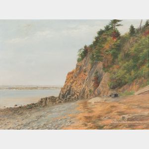Robert R. Wiseman (American, active 1877-1882) Palisades at Morris Cove, Looking North