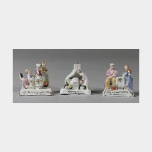 Group of Nine Porcelain Fairings Depicting Courtship and Marriage