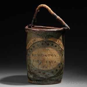 Painted Leather "WASHINGTON FIRE-CLUB" Fire Bucket