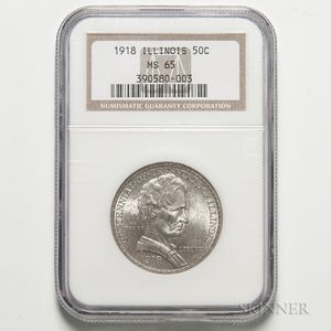 1918 Lincoln Commemorative Half Dollar, NGC MS65. 