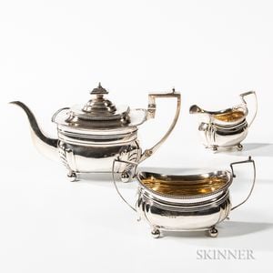 Three-piece George III Sterling Silver Tea Service