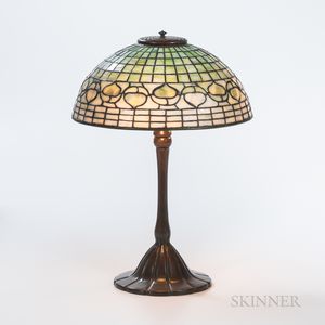 Tiffany Studios Vine Border Shade with Tiffany-style Table Lamp Base