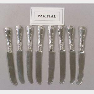 Twelve Tiffany & Co. Sterling Silver Wave Edge Pattern Luncheon Knives