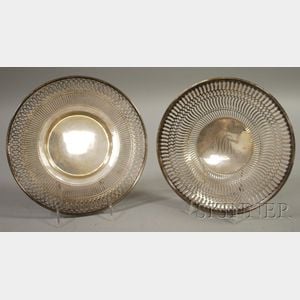 Two Reticulated Sterling Silver Cake Plates