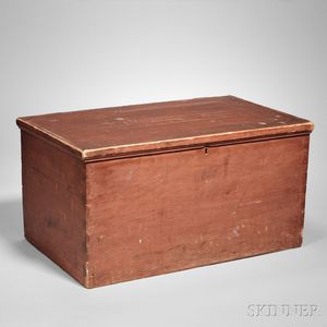 Red-stained Pine Storage Box