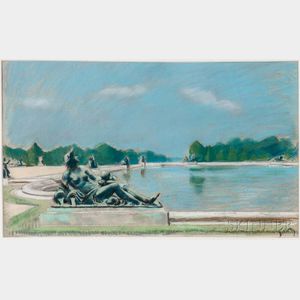 Drian (French, 1885-1961) Pool at Versailles