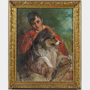 Henry Jones Thaddeus (Irish, 1860-1929) Freddy Thaddeus with Ra , the Family Dog