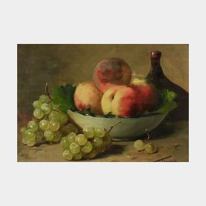 Continental School, 19th/20th Century Still Life with Peaches and Grapes