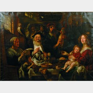 Manner of Jacob Jordaens (Flemish, 1593-1678) As the Old Sang, So the Young