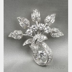 18kt White Gold and Diamond Brooch