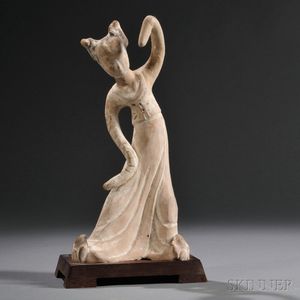 Painted Pottery Figure of a Dancing Lady