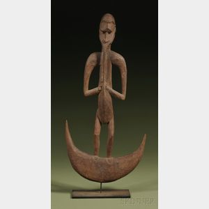 New Guinea Carved Wood Figurative Hook
