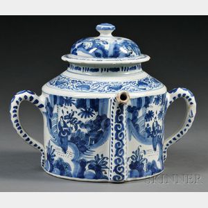 Dutch Delft Blue and White Posset Pot and Cover